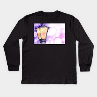 Watercolor lamp Post Street Light Bokeh Kids Long Sleeve T-Shirt